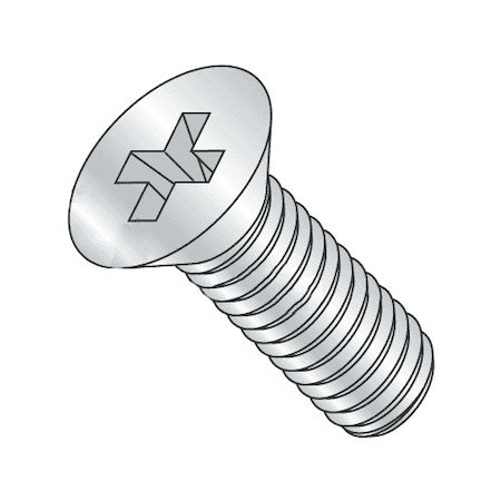 5/16-18 X 1-1/4 In Phillips Flat Machine Screw, Zinc Plated Steel, 1200 PK